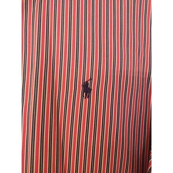 Ralph Lauren men's blue pink and white striped button down collared custom fit d - Picture 9 of 9